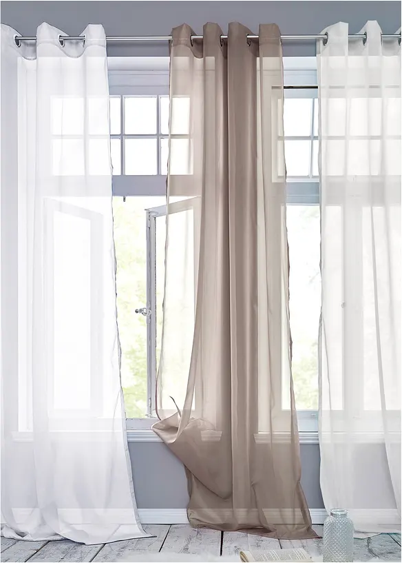 Gardin av luftig voile (1-pack), bonprix