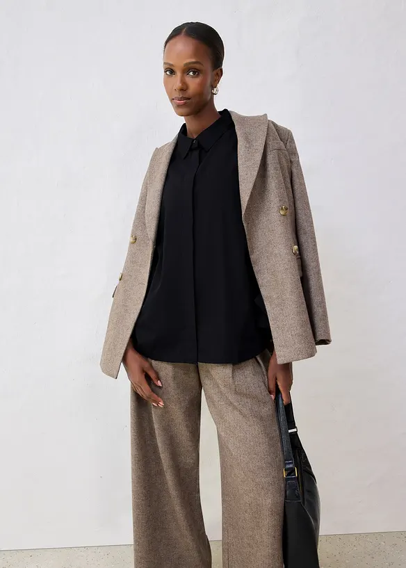 Blus med sidenandel, bonprix