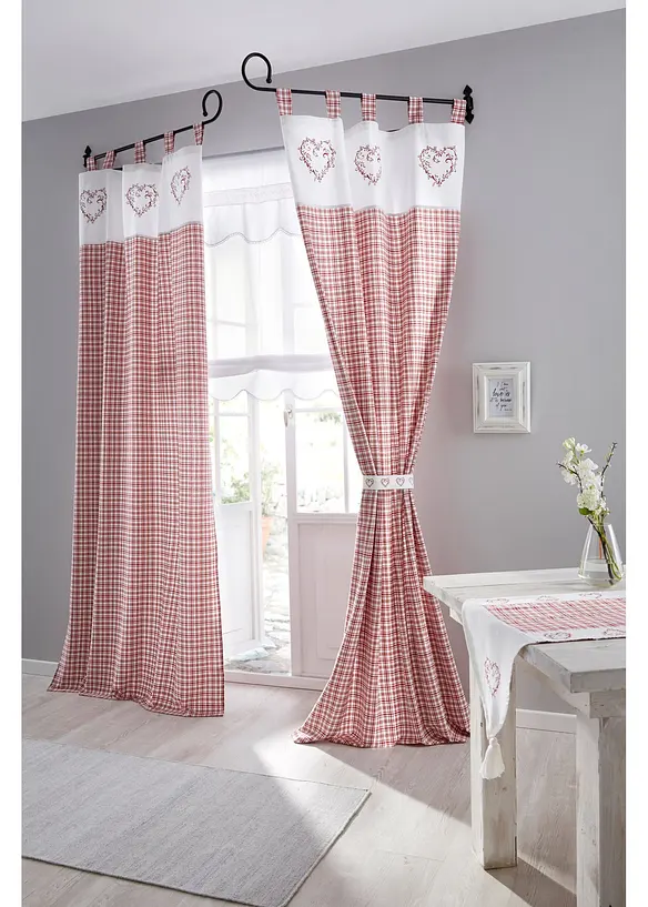 Gardinlängd med omtag (1-pack), ekologisk bomull, bonprix