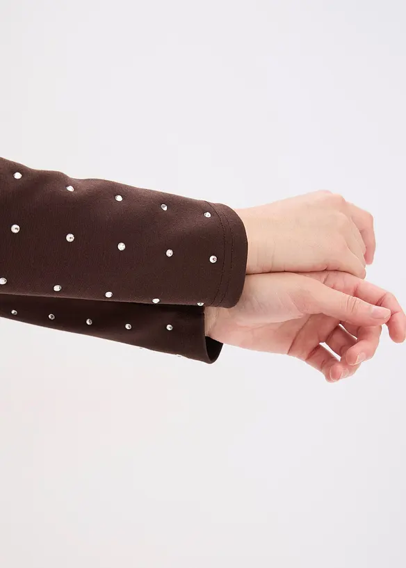 Jerseyklänning med strass, bonprix