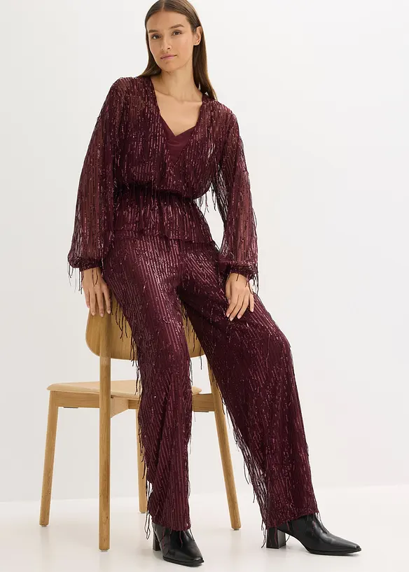 Byxa med paljettfransar, bonprix