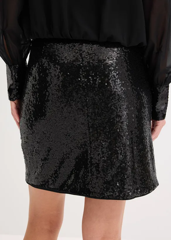 Minikjol med paljetter, bonprix