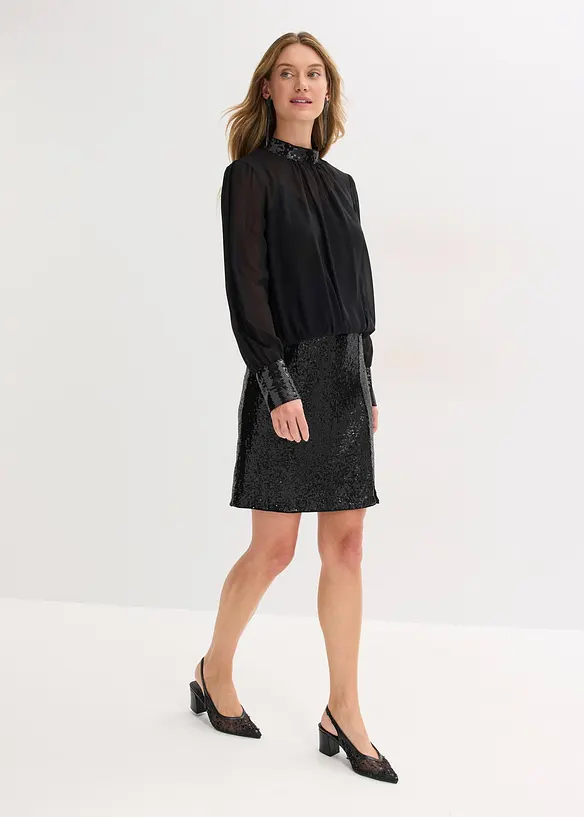 Minikjol med paljetter, bonprix