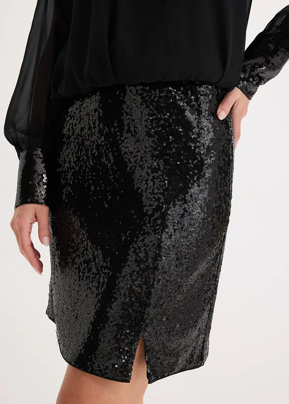 Minikjol med paljetter, bonprix