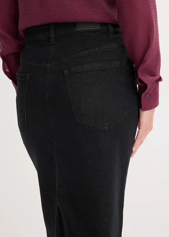 Jeanskjol med strassapplikation, bonprix