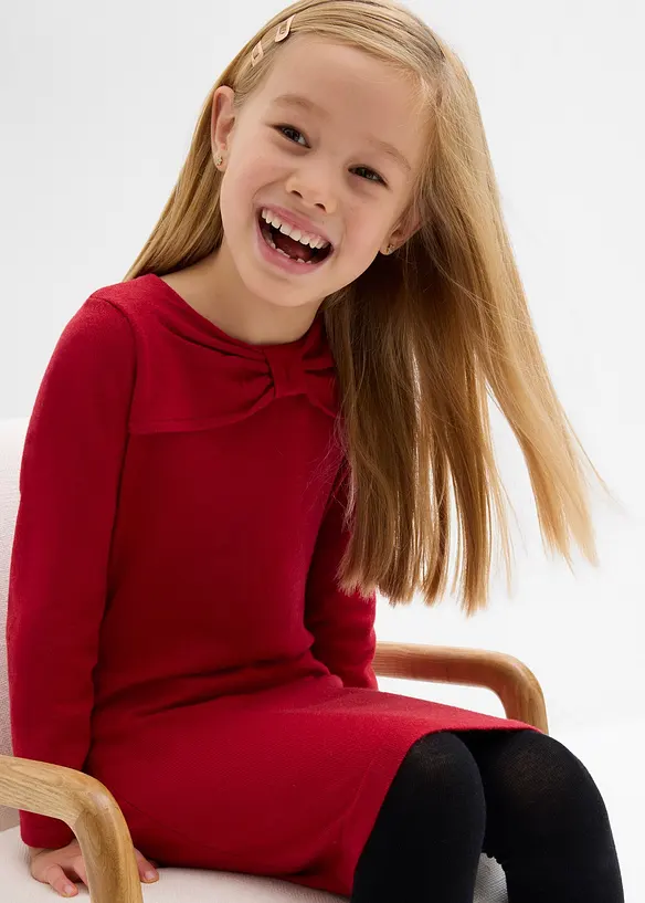 Stickad klänning av mjuk viskosmix, bonprix