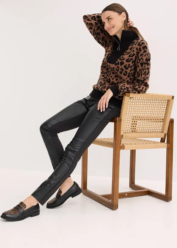 Tröja med krage och dragkedja, bonprix