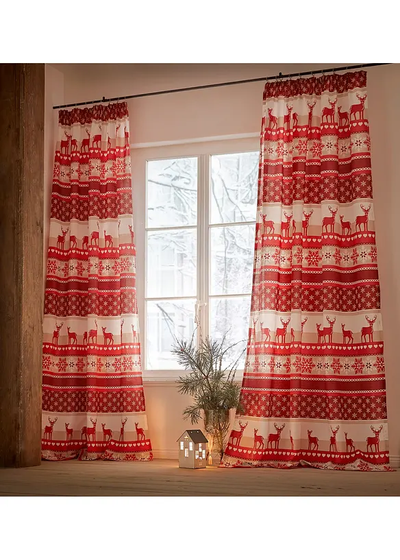 Gardinlängd med älgmotiv (1-pack), bonprix