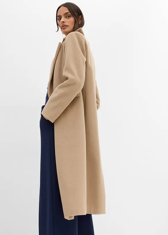 Dubbelknäppt kappa med yllelook, bonprix