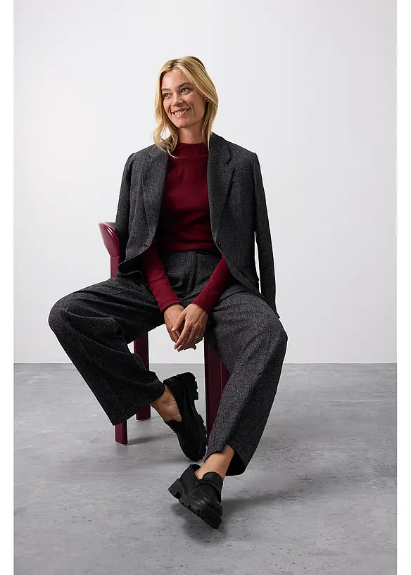 L&aring;ng&auml;rmad topp i ribbat material, bonprix