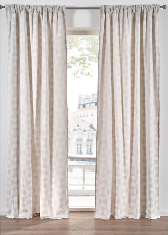 Jacquardgardin av ekologisk bomull (1-pack), bonprix