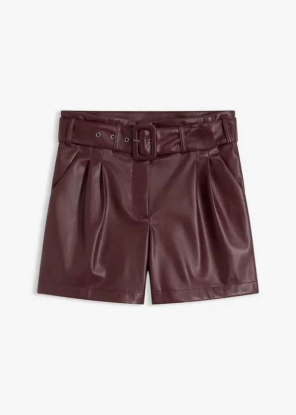 Shorts i skinnimitation, med skärp, bonprix