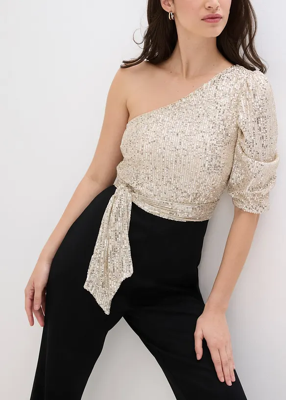 Jumpsuit med paljetter, bonprix