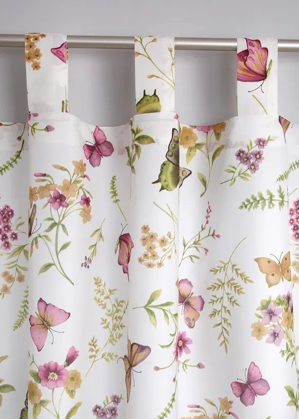 Gardinlängd i mikrofiber med vårmönster (1-pack), bonprix