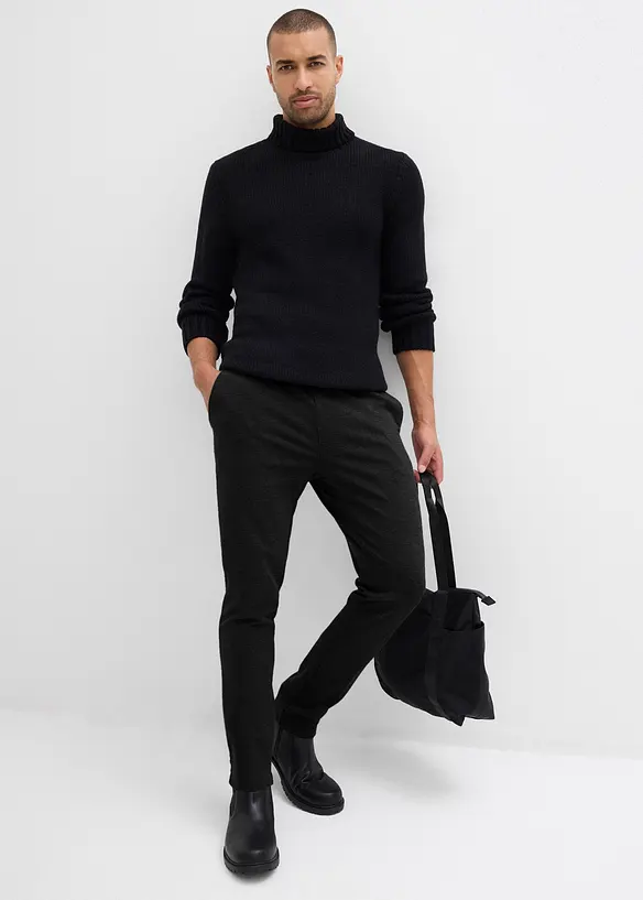 Elegant dra p&aring;-byxa med stretch, Slim Fit, bonprix