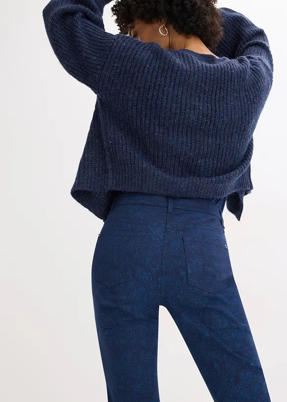 Twillbyxa med elegant mönster, bonprix