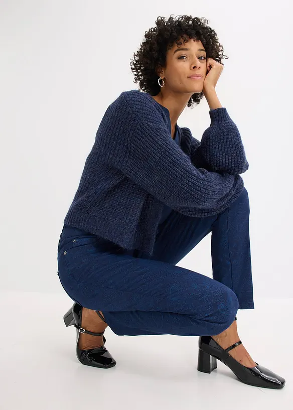 Twillbyxa med elegant mönster, bonprix