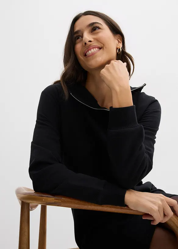 Trikåklänning i bomullsmix, bonprix