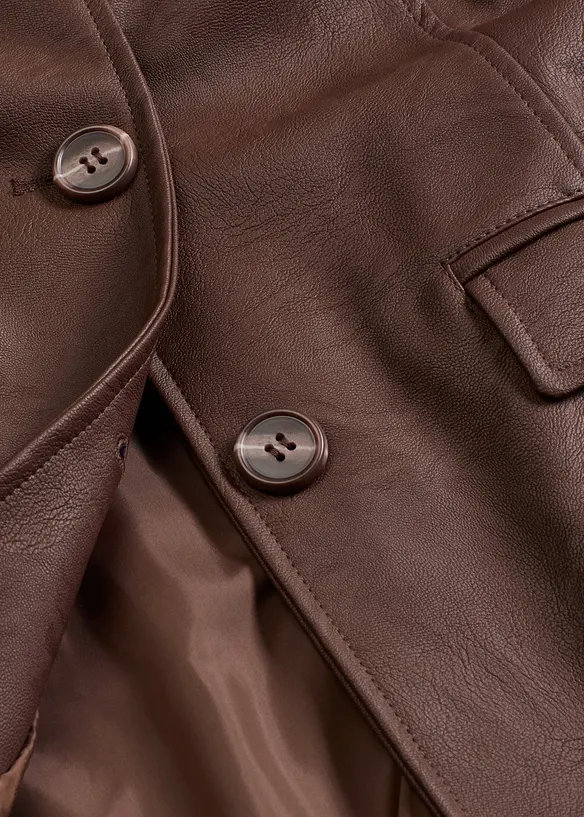 Lång kavaj i skinnimitation, bonprix