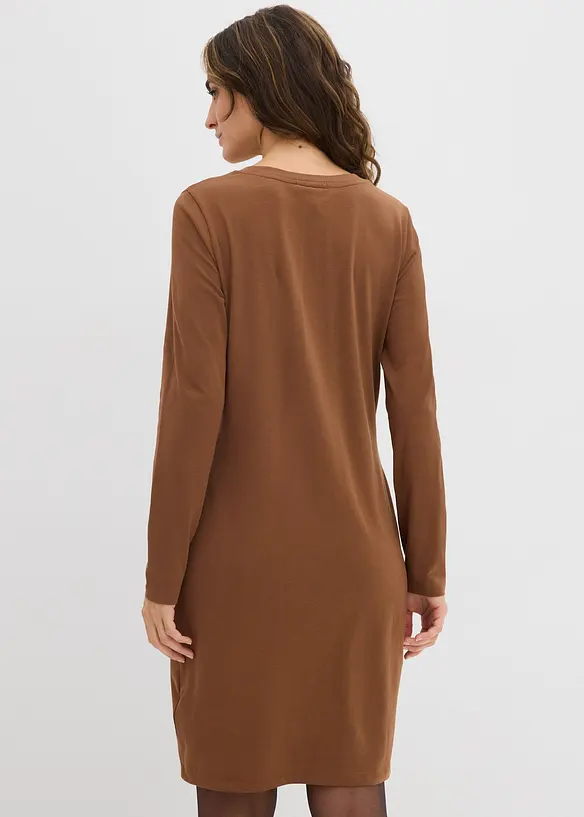 Jerseyklänning av bomull med stretch (2-pack), bonprix