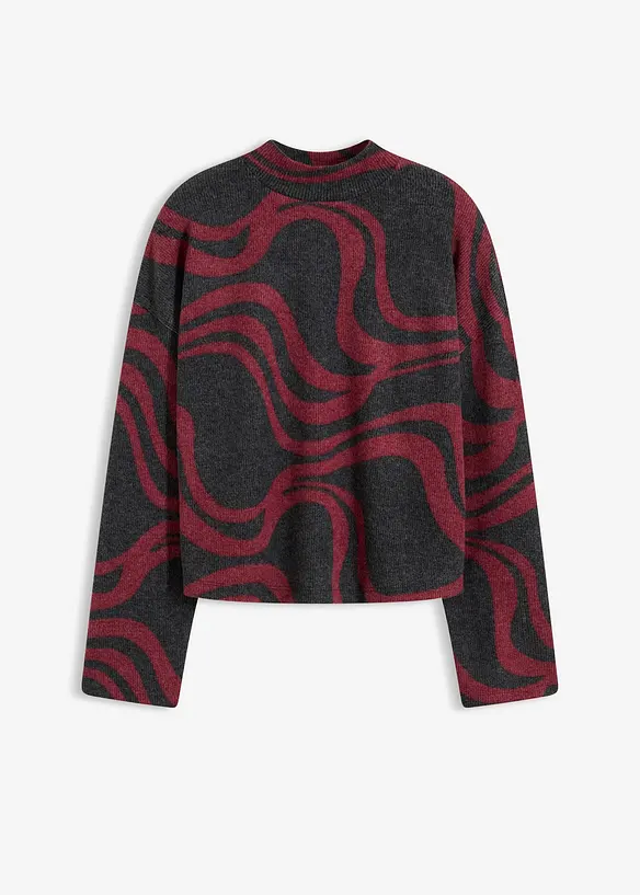 Mjuk ribbstickad topp, bonprix