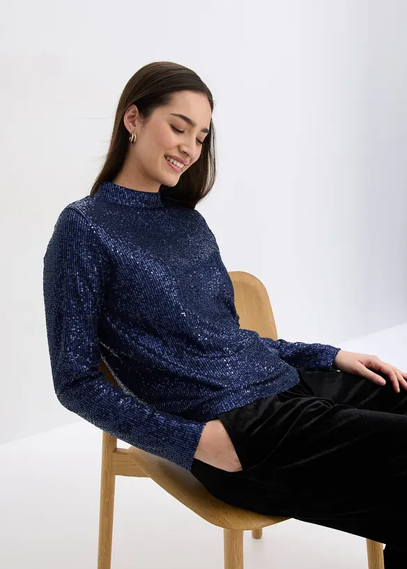 Blus med paljetter, bonprix