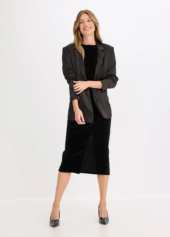 Midiklänning i mjuk sammet, bonprix