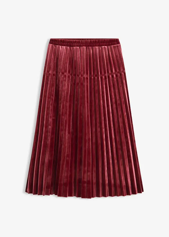 Plisserad kjol i mjuk sammet, bonprix