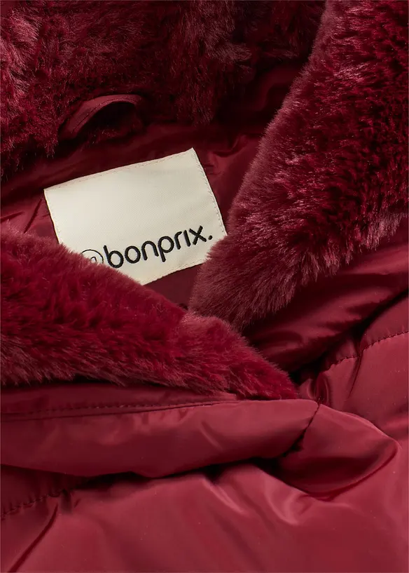 Täckjacka med besättning i fuskpäls, bonprix