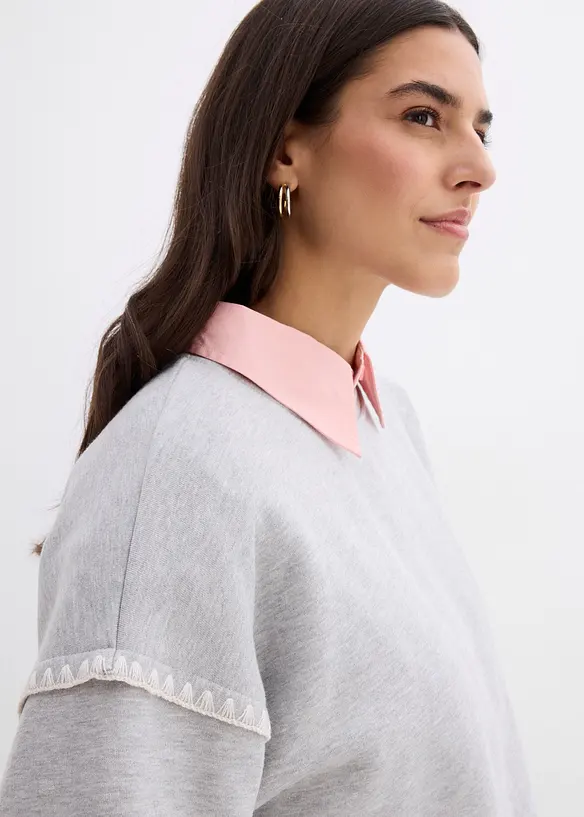 Oversizesweatshirt i bomullsmix, bonprix