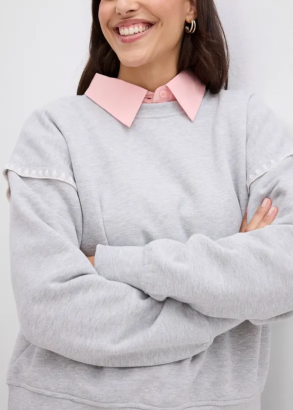 Oversizesweatshirt i bomullsmix, bonprix