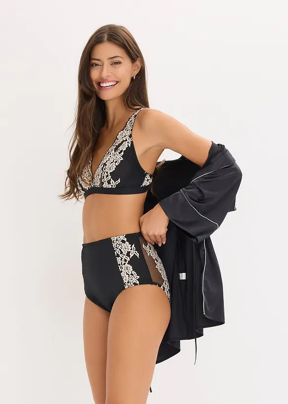 Bralette av tvåfärgad spets, bonprix