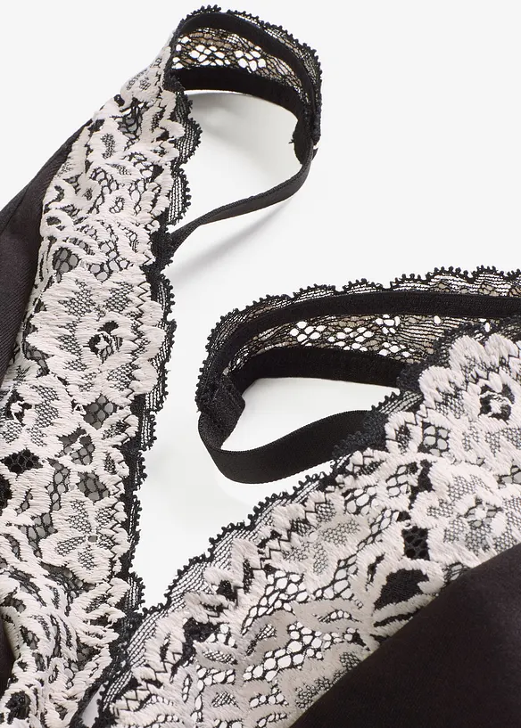 Bralette utan bygel med ekologisk bomull och spets, bonprix