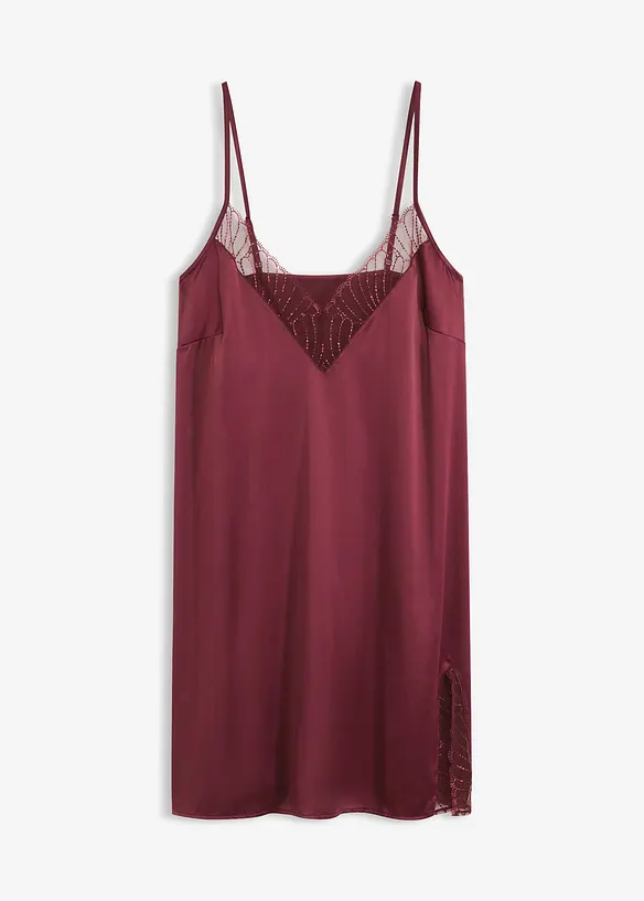Negligé i satin med elegant broderi, bonprix