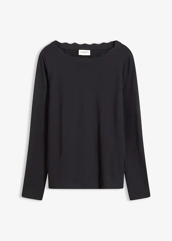 Punto di Roma-topp med vågig halsringning, bonprix