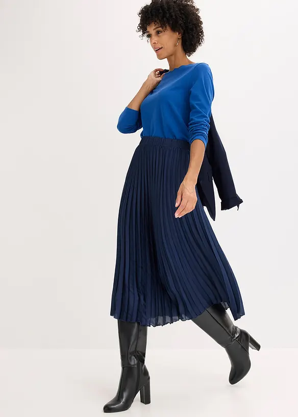 Punto di Roma-topp med v&aring;gig halsringning, bonprix