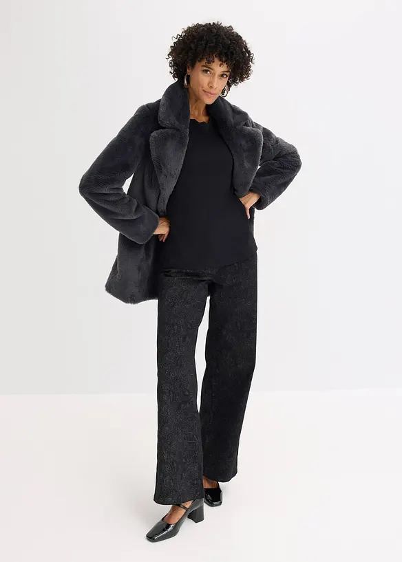 Punto di Roma-topp med vågig halsringning, bonprix