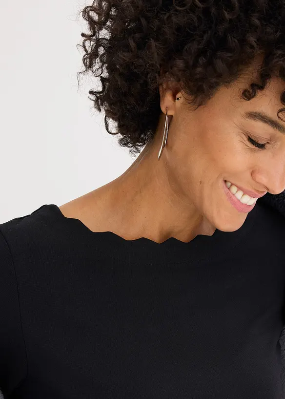 Punto di Roma-topp med vågig halsringning, bonprix