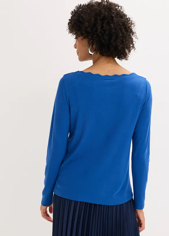 Punto di Roma-topp med v&aring;gig halsringning, bonprix