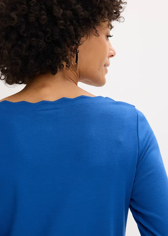 Punto di Roma-topp med v&aring;gig halsringning, bonprix