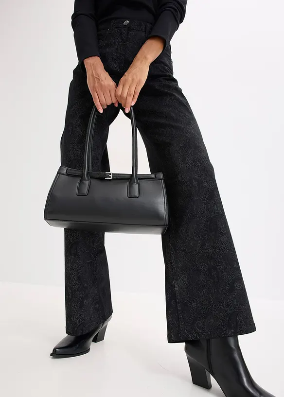 Byxa Wide Leg av bomullsstretch, bonprix