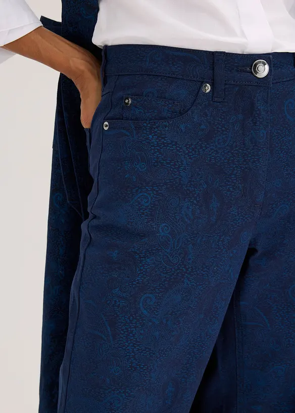 Byxa Wide Leg av bomullsstretch, bonprix