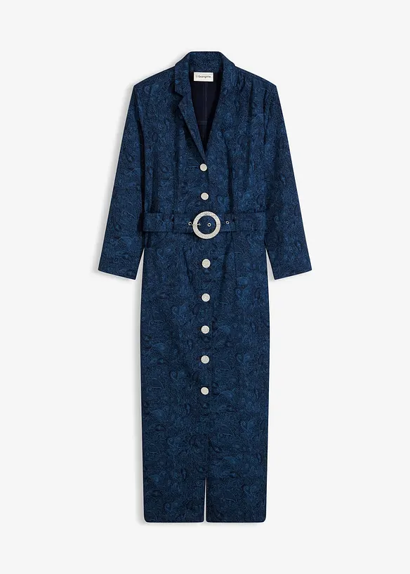 Twillklänning med skärp (set i 2 delar, bonprix