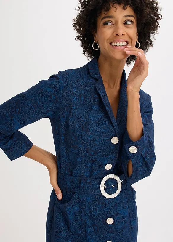 Twillklänning med skärp (set i 2 delar, bonprix