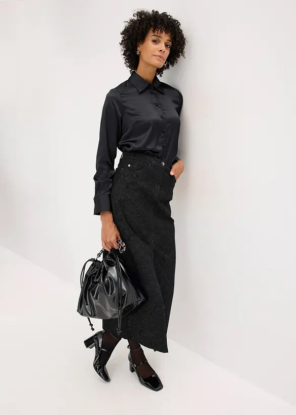 Kjol i bomull med stretch, bonprix