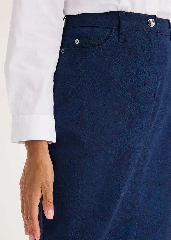 Kjol i bomull med stretch, bonprix