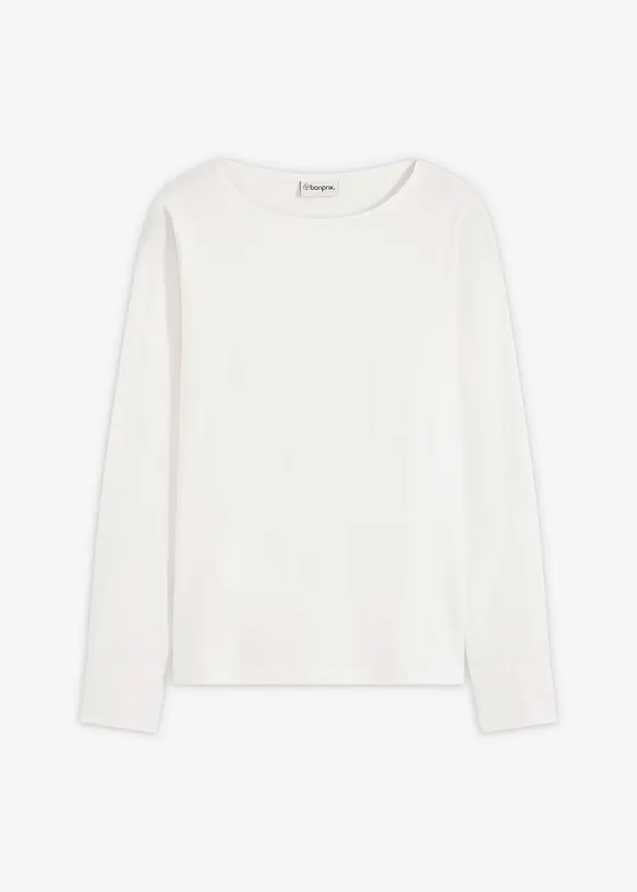 Långärmad topp med ärmar av poplin, bonprix