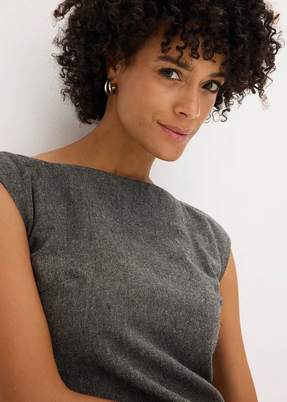 Fodralklänning av tweedliknande material, bonprix