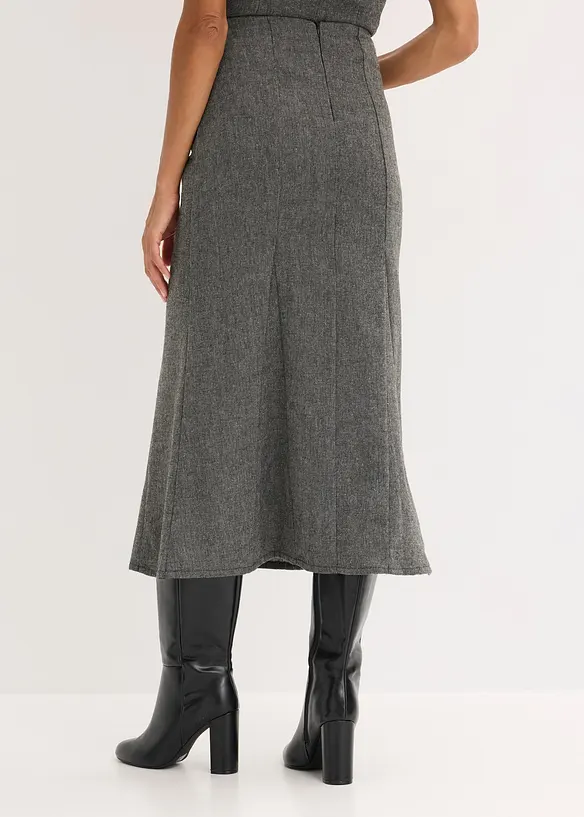 Lätt klockad kjol med tweedlook, bonprix