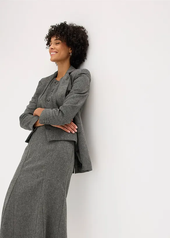 Lätt klockad kjol med tweedlook, bonprix